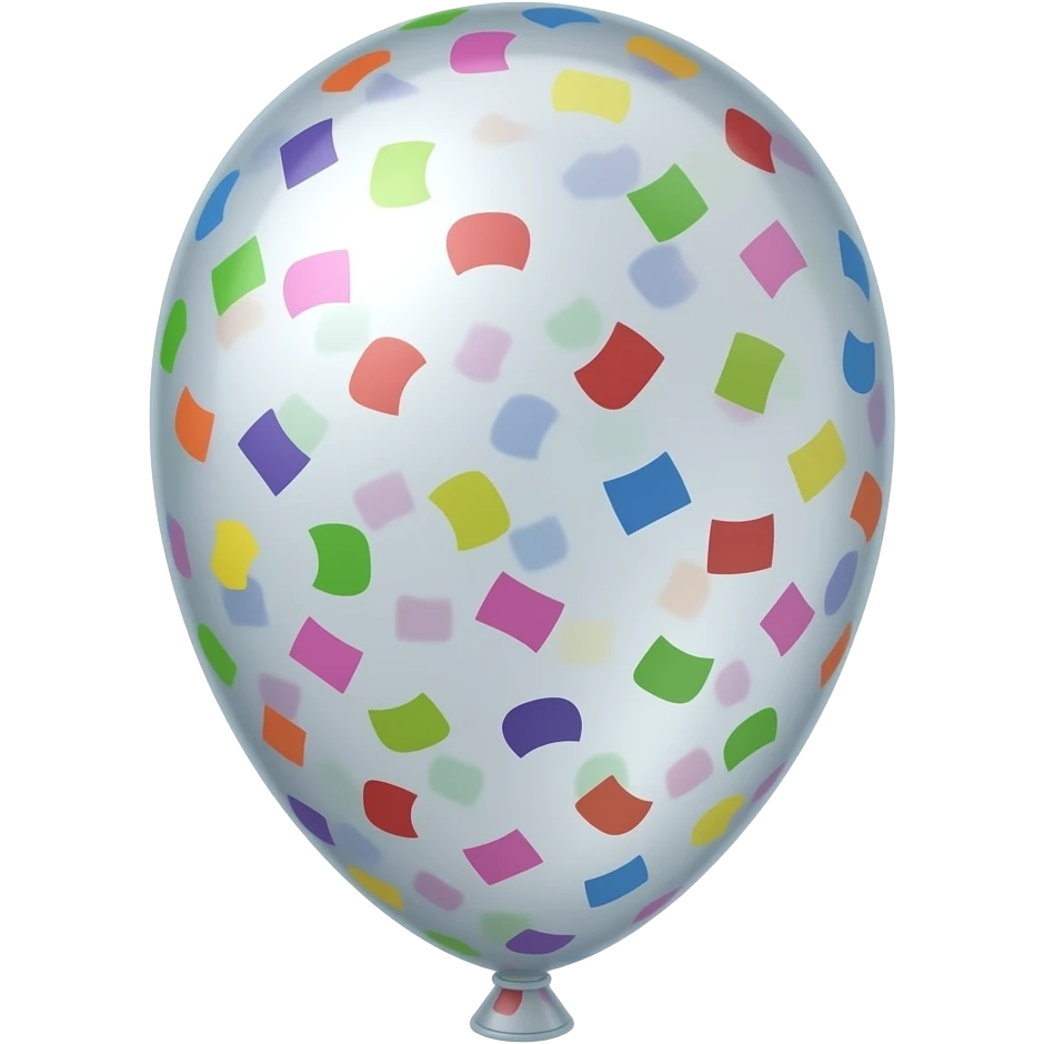 Emoji de un globo y confetis en forma de celebración emoji
