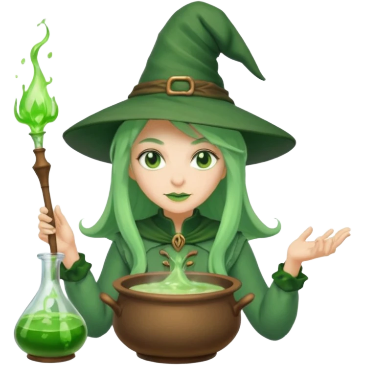 green witch cooking potion emoji