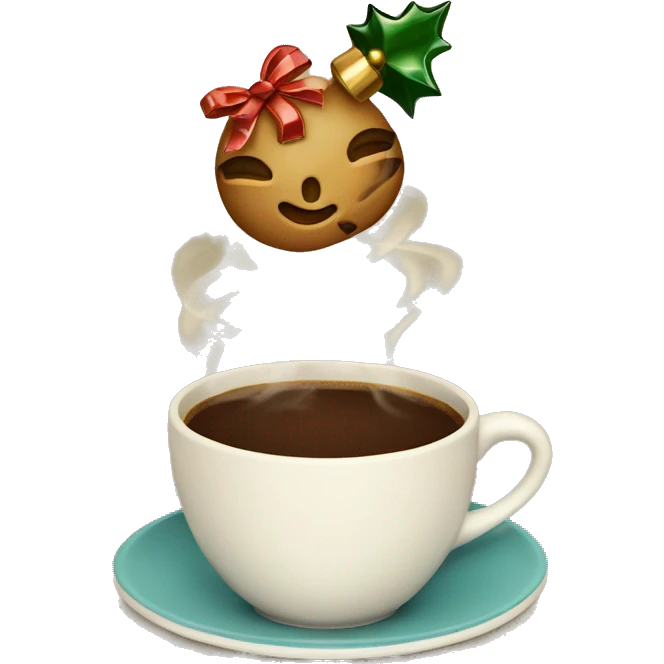  Cup off coffe like vintage with christmas things emoji