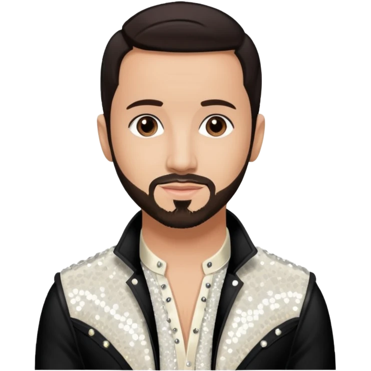 AJ McLean from Backstreet Boys with dark brown hair, ivory sequin outfit emoji