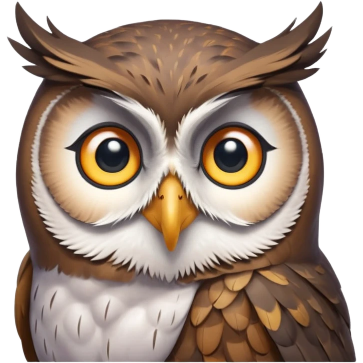 Сова з різними емоціями: сум, здивування, радість, плач, веселість,щастя, байдужість, спокій emoji