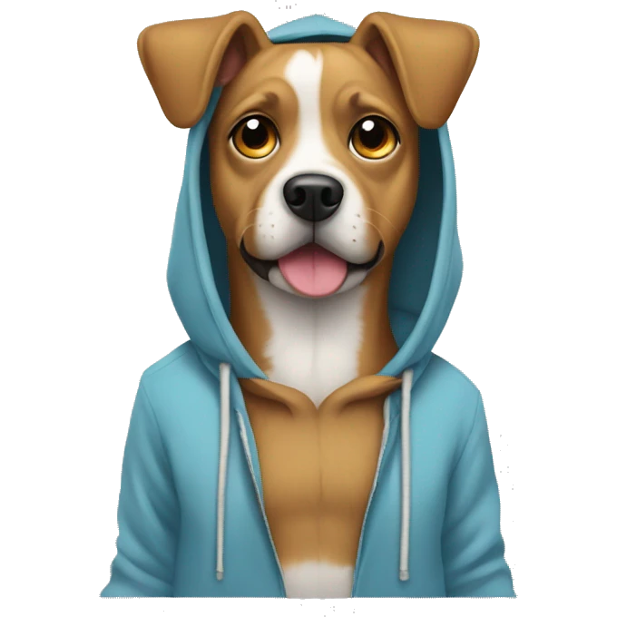 Dog wearing a hoodie emoji