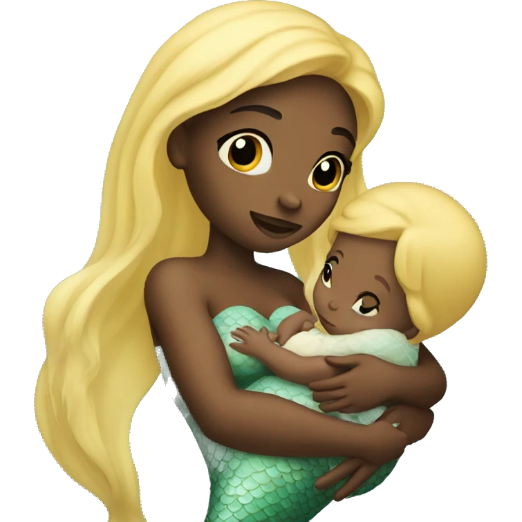 mermaid holding a baby emoji