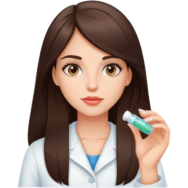 Beautiful fit brunette girl taking pills  emoji