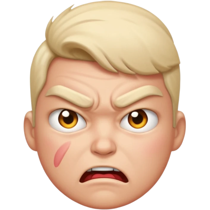 A 😡 but clam dowe but keep the face expression and make it blushing emoji