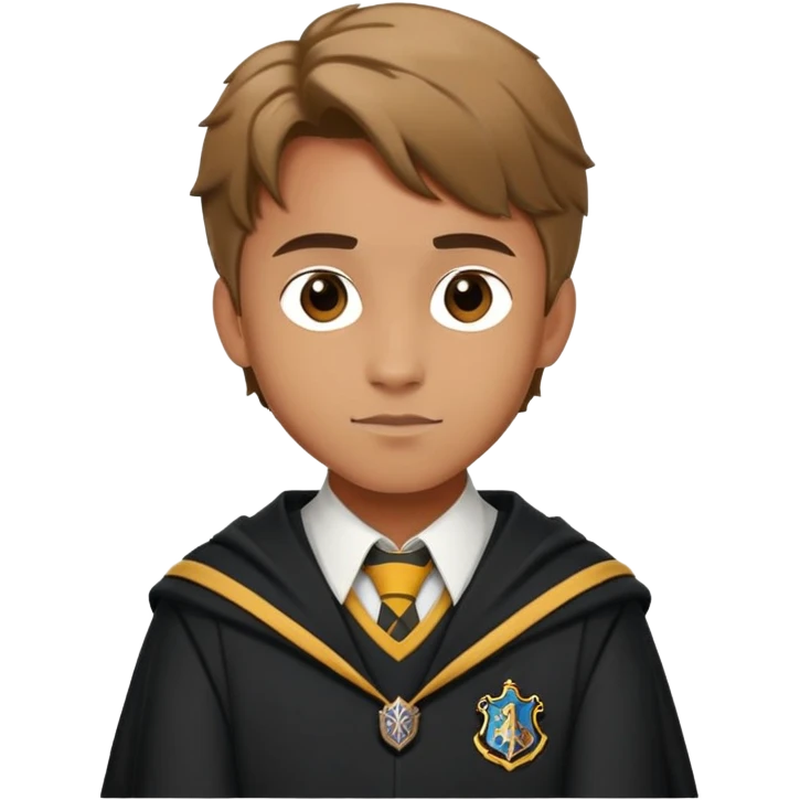 Luke Youngblood is Lee Jordan in harry potter, wear hogwarts uniform emoji