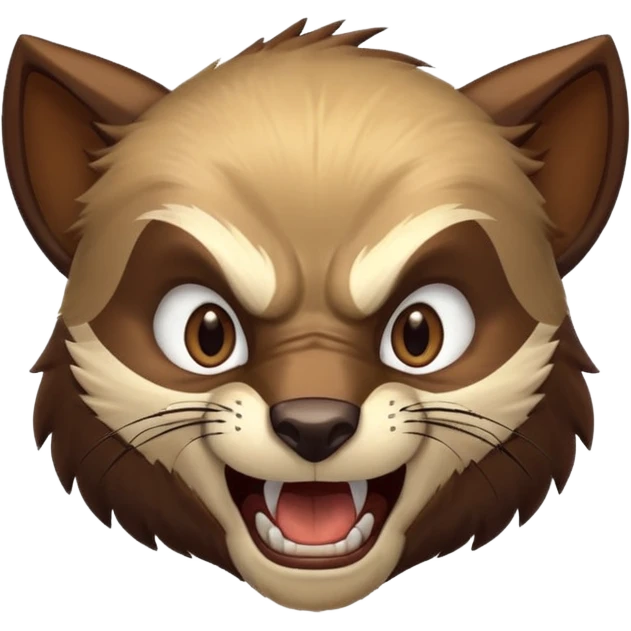Happy but fierce Wolverine (the animal) emoji