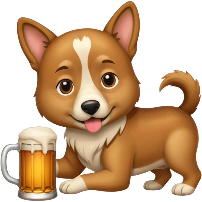 Ein Hund der talahon ist und Bier trinkt emoji
