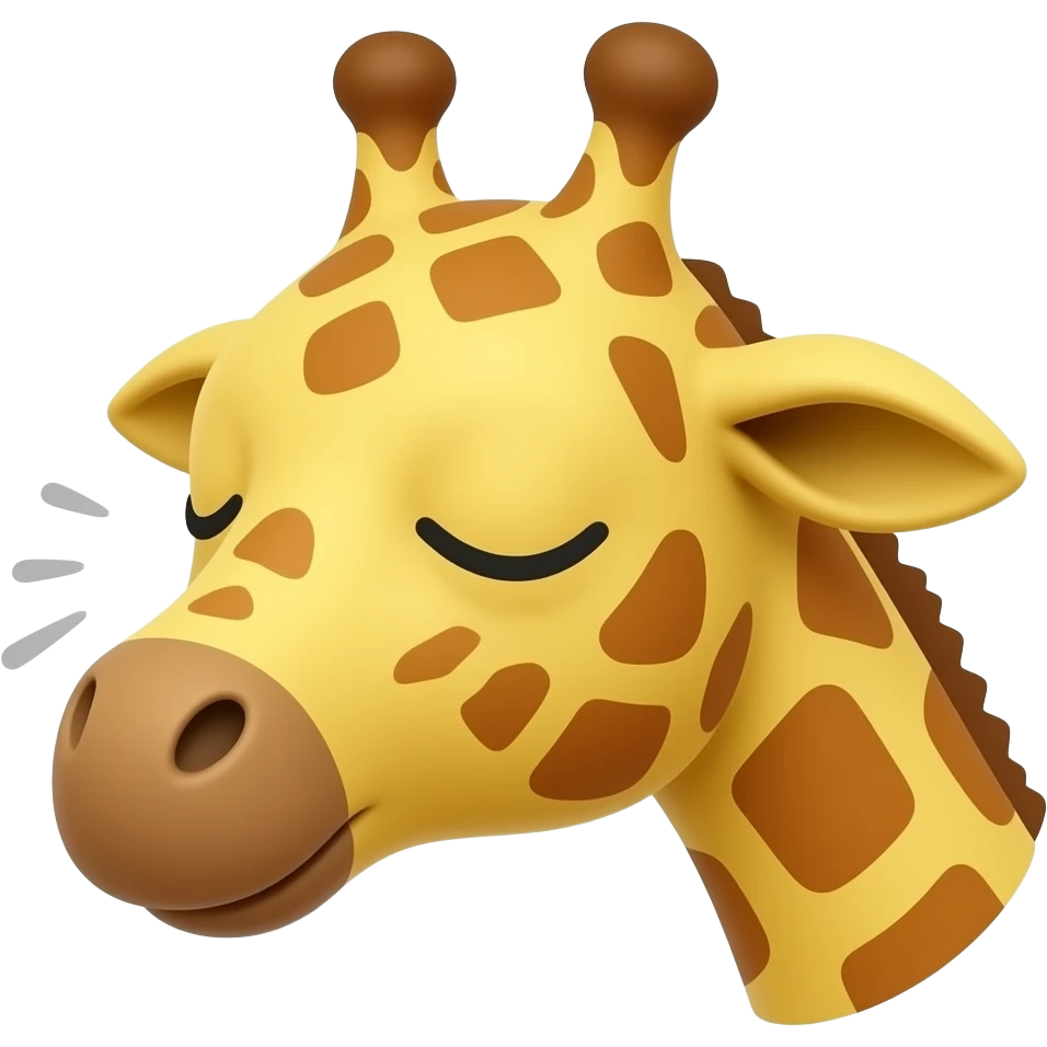 Einfacher Giraffenkopf schlafen emoji