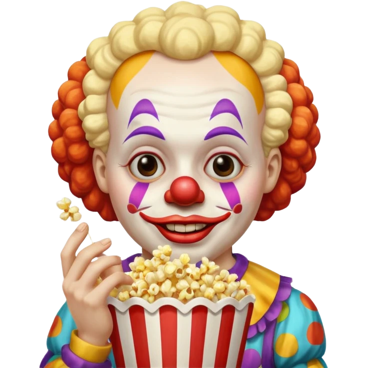 Clown eating popcorn  emoji