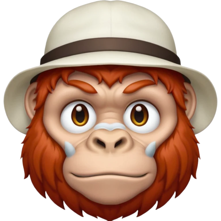 red haired gorilla with white hat emoji