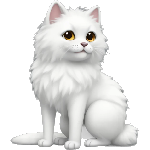 make her equally fluffy around her entire body. Put white fur on her stomach, and on her feet. Put white fur at the tip of her tail emoji