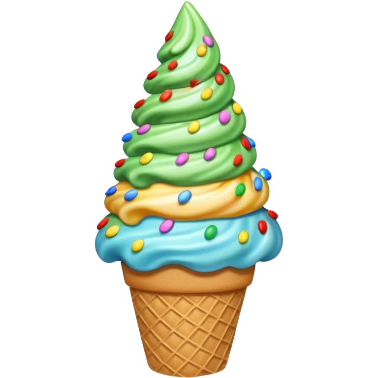 Ice cream cone Christmas tree emoji