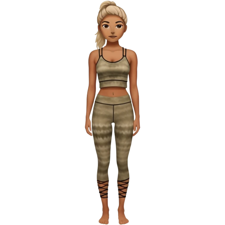Tight weaved crop top strappy in the front tie dye dark earth tones with matching leggings  emoji