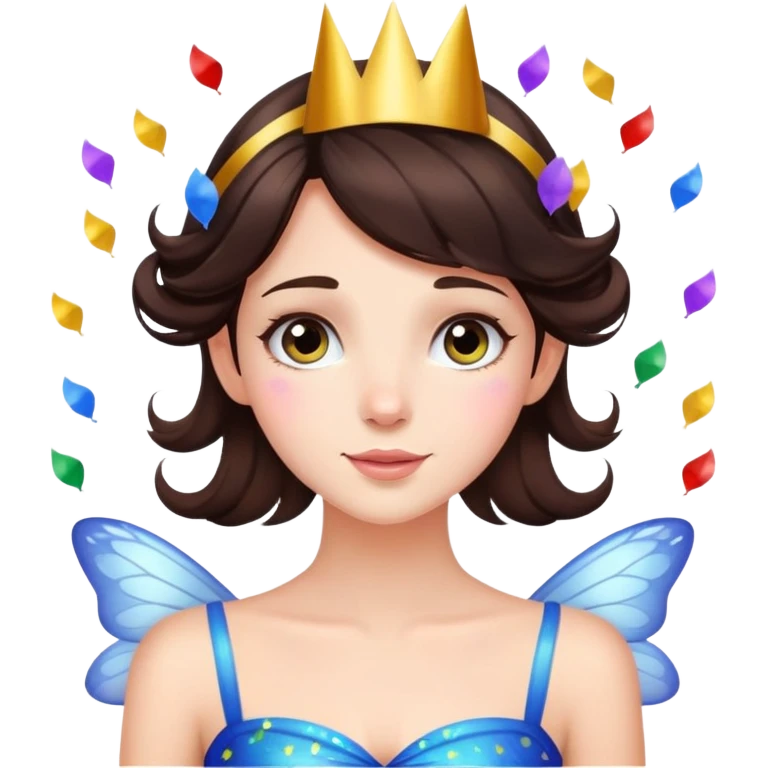 Beautiful Birthday Confetti fairy brunette emoji