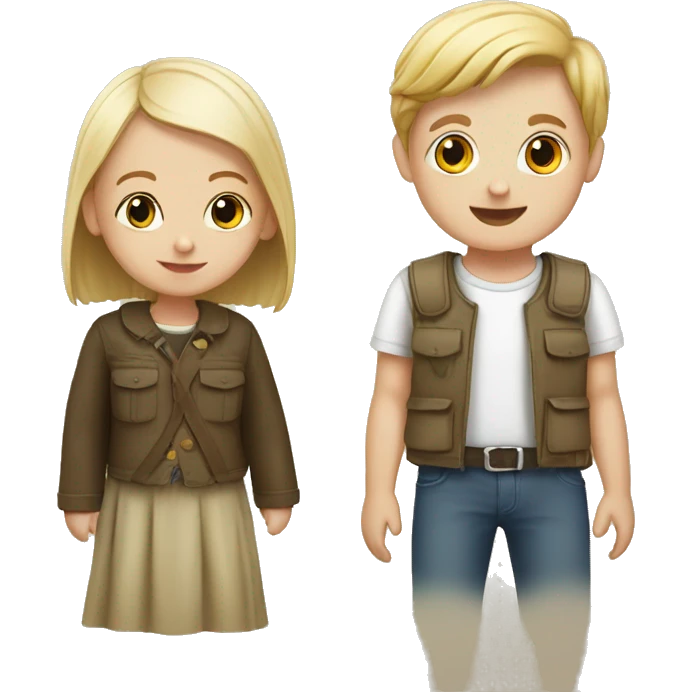 german girl and white south african boy  emoji