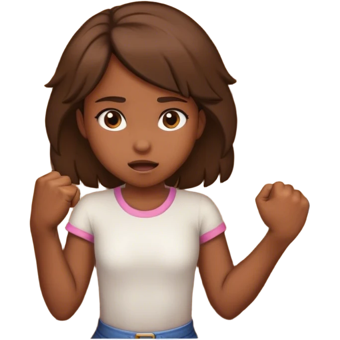 Girl knocking on door with closed fist  emoji