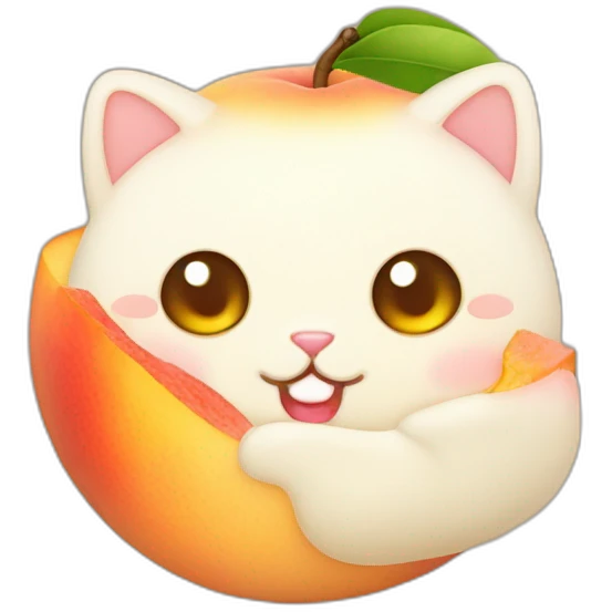 peach rice cake mochi cat emoji