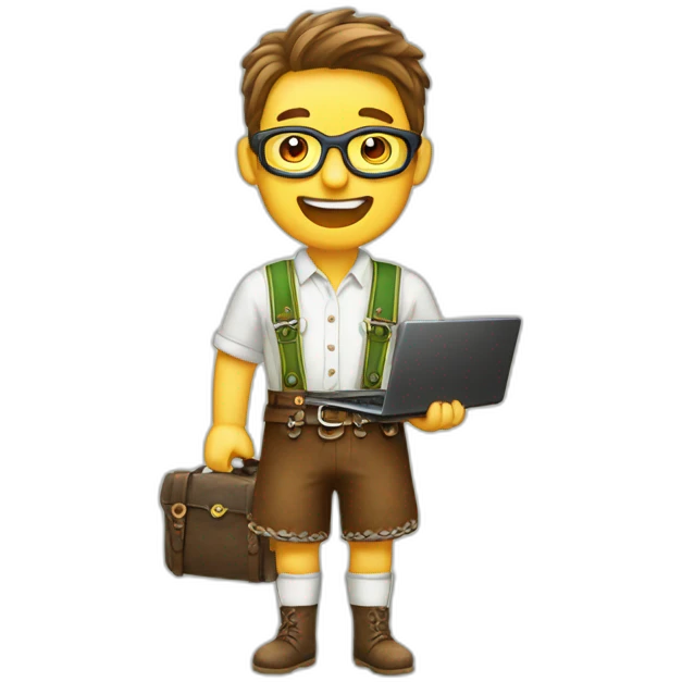 lederhosen and laptop emoji