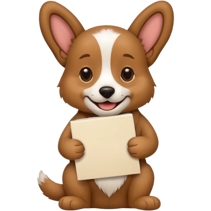 funny dog with full body with note emoji