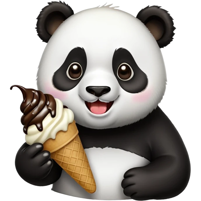 Panda eating ice cream emoji