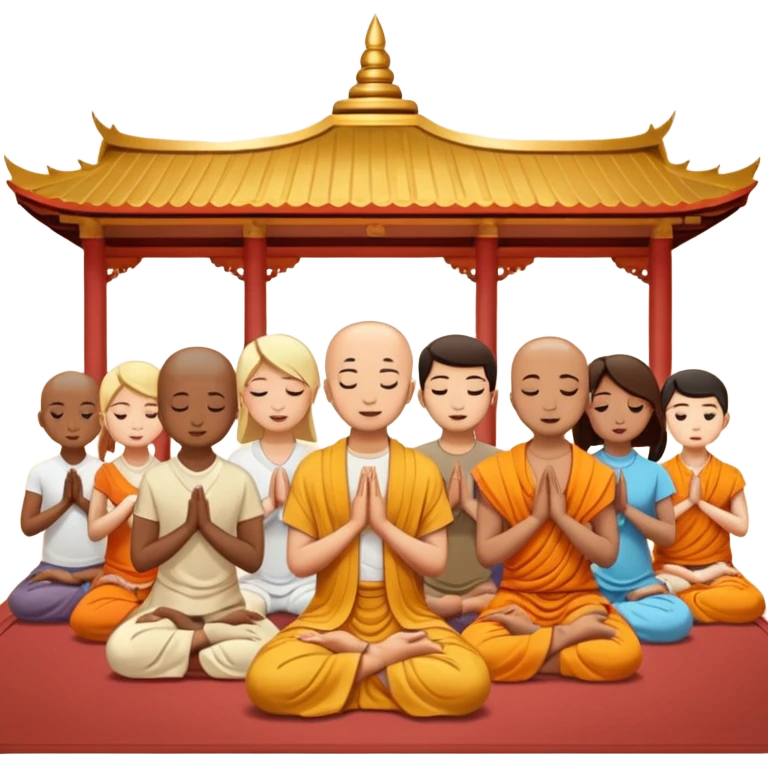 people praying in a Buddhist temple emoji