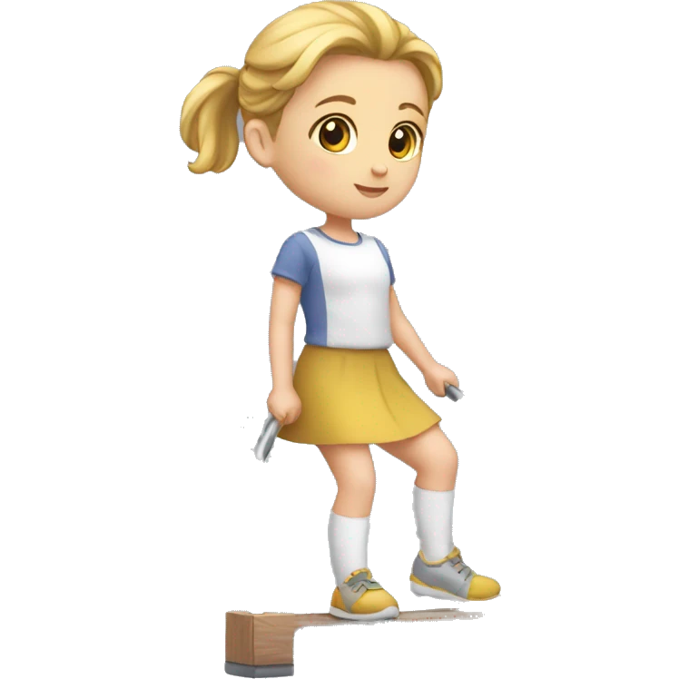 Petite fille fait de la balançoire emoji