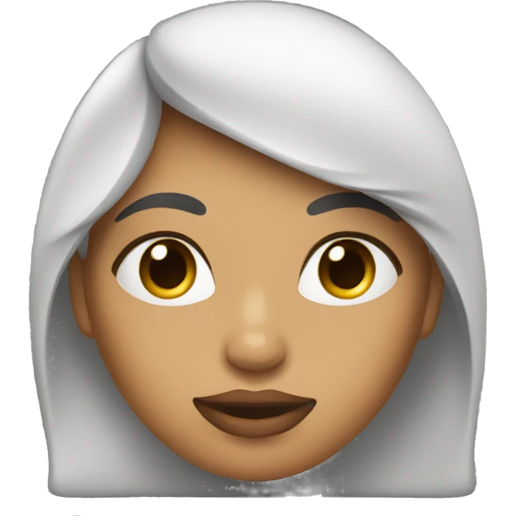 una mujer con brillo labial emoji
