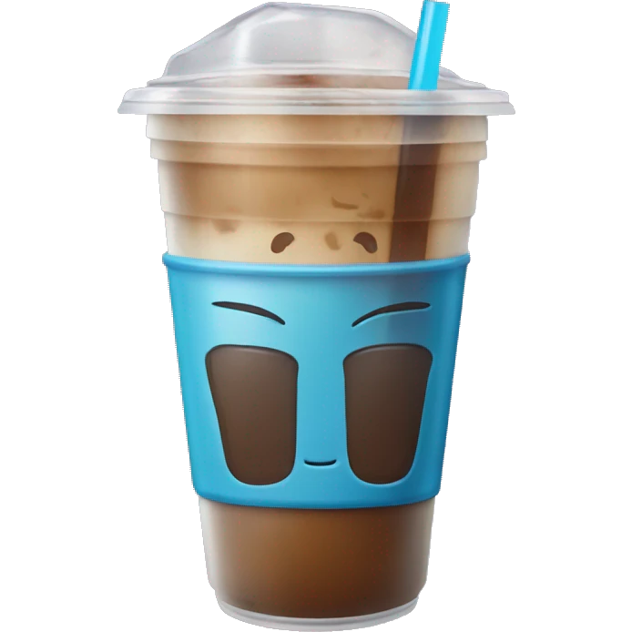 Iced coffee in plastic cup emoji