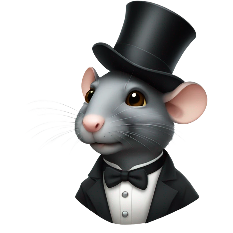 Rat wearing a top hat emoji