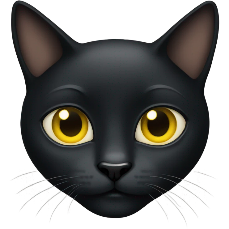 black cat with yellow eyes emoji