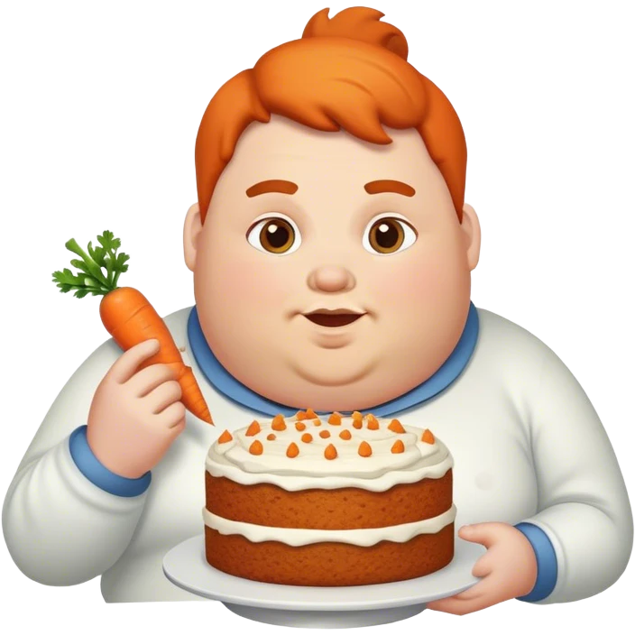 Carrot eating cake while being fat emoji