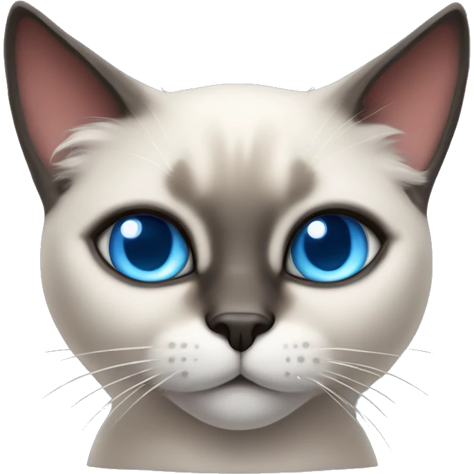 fluffy siamese blue eyes cat face with devil horns emoji