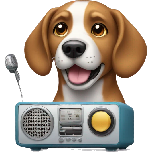 dog listening to the radio emoji