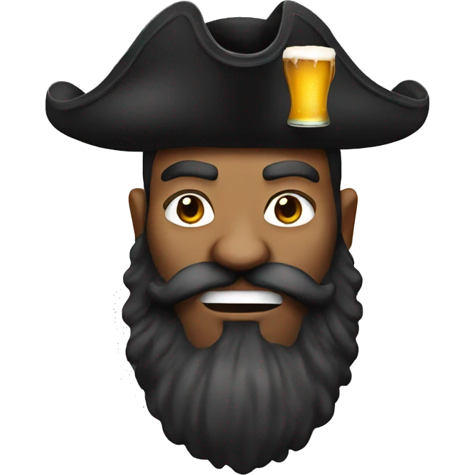 blackbeard with beer emoji