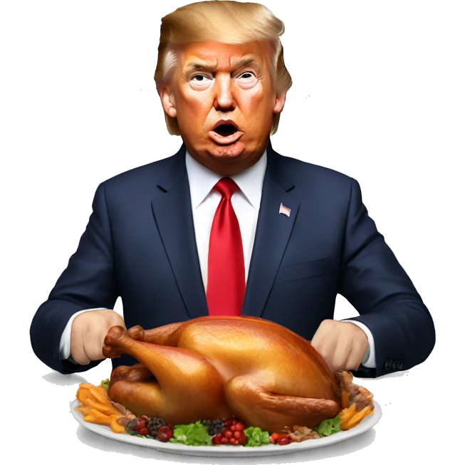 Donald trump eating turkey  emoji