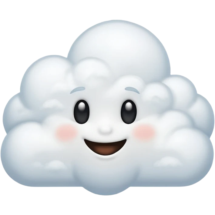 whimsical cloud emoji, Disney cartoon style, fluffy, magical emoji