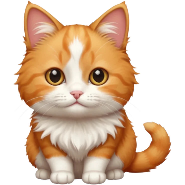 tiny ginger and white cat emoji