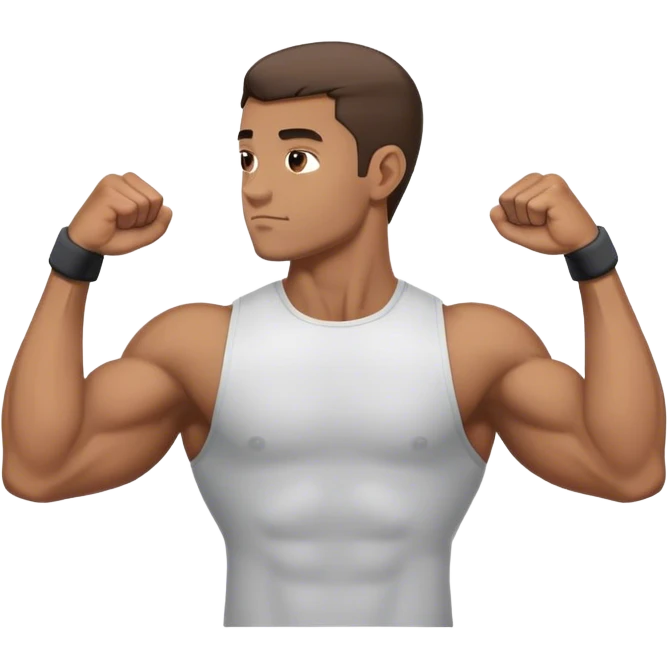 side view guy doing bicep-curls palms-facing-up emoji