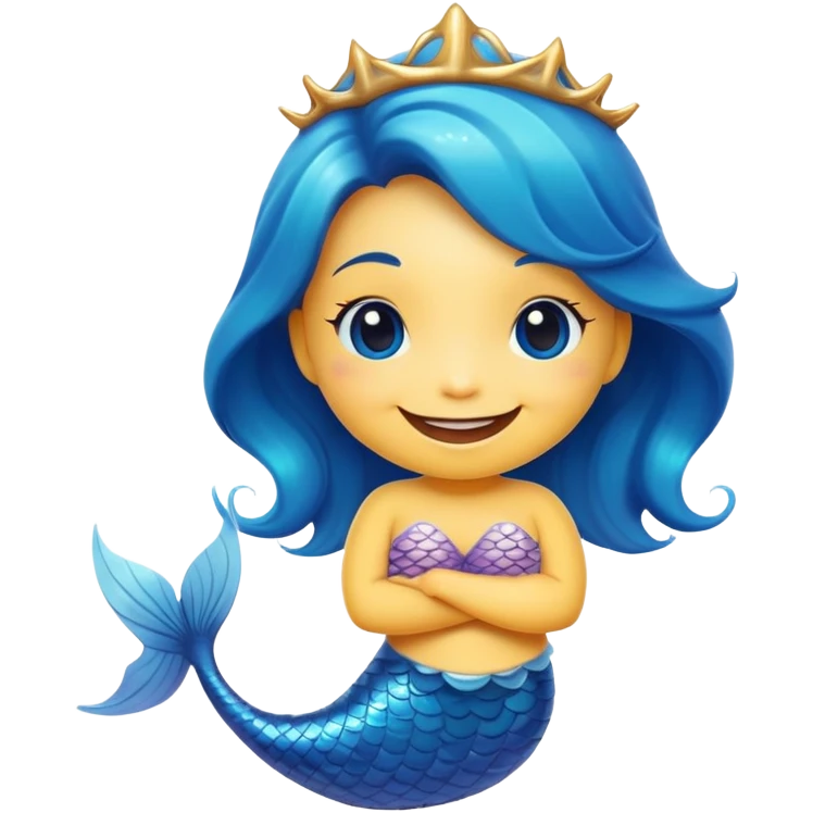 Cute mermaid smiley emoji  emoji