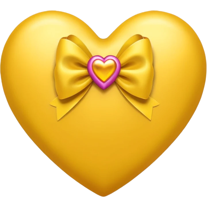 yellow heart with bow emoji