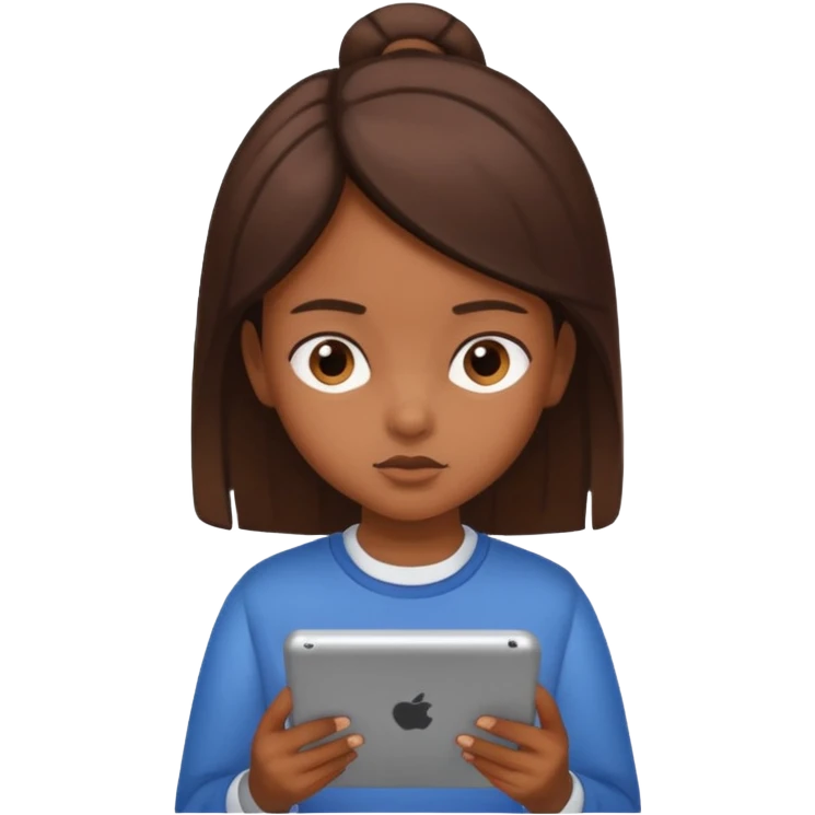 kid woman reading a tablet emoji