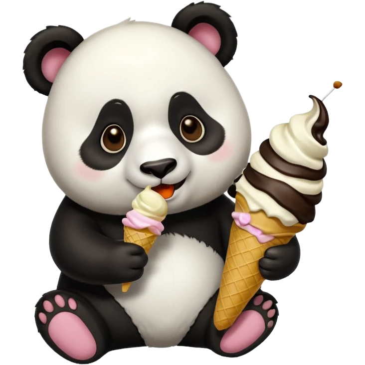 Panda eating ice cream emoji