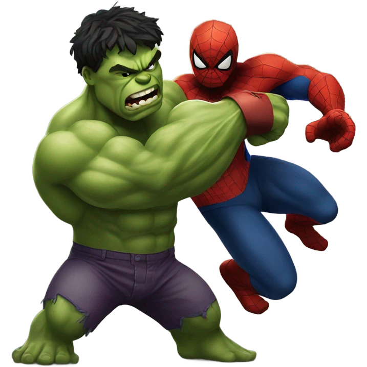 Hulk fight to spiderman emoji