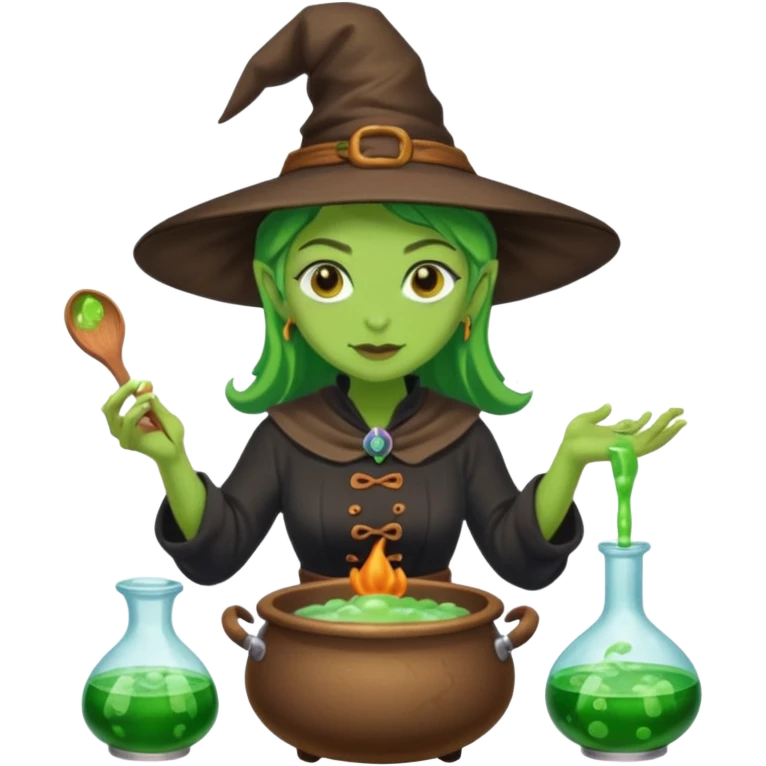 green witch cooking potion emoji