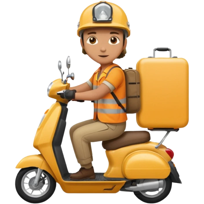 Scooter courier with insulated case,Delivery Crew emoji
