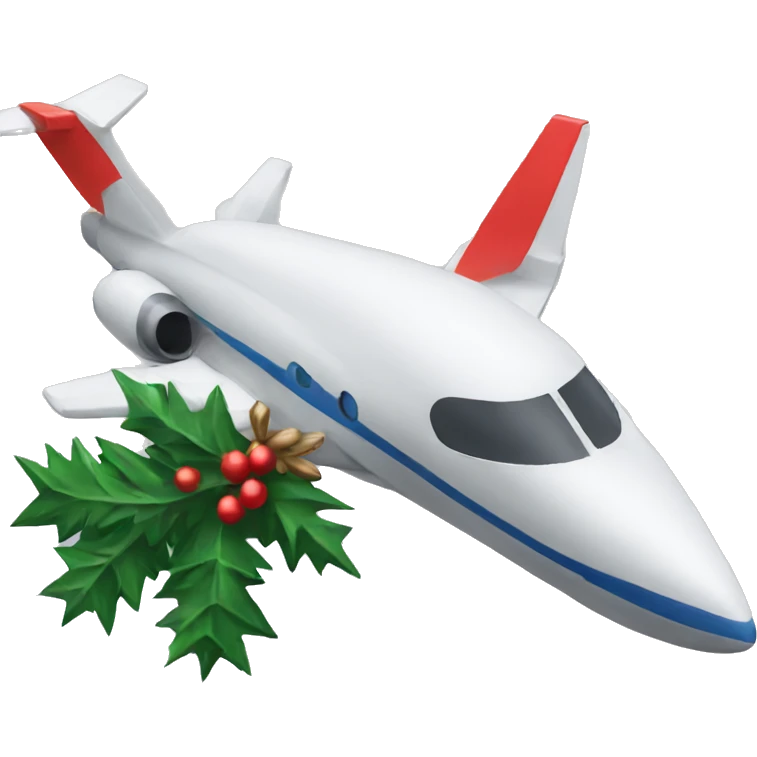 Jet with Christmas tree emoji