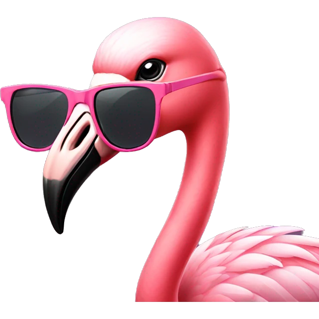 Flamingo wearing sunglasses emoji