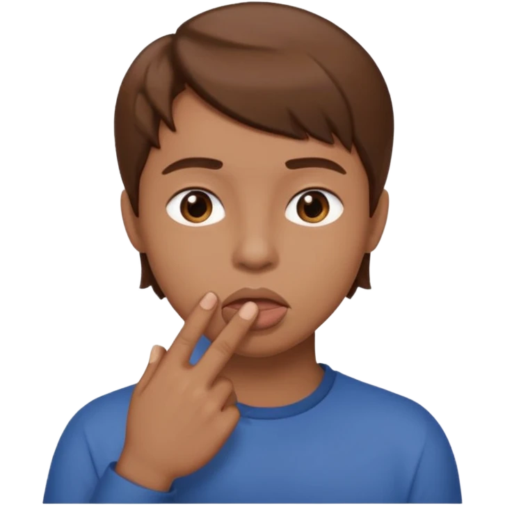 Um dedo na boca emoji