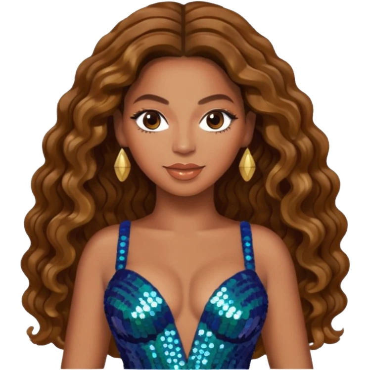Beyonce with brown long hair emoji
